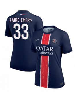 Billige Paris Saint-Germain Warren Zaire-Emery #33 Hjemmedrakt Dame 2024-25 Kortermet